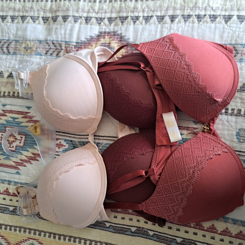 Elegant Lace Trimmed Bra Set - Cream and Brow